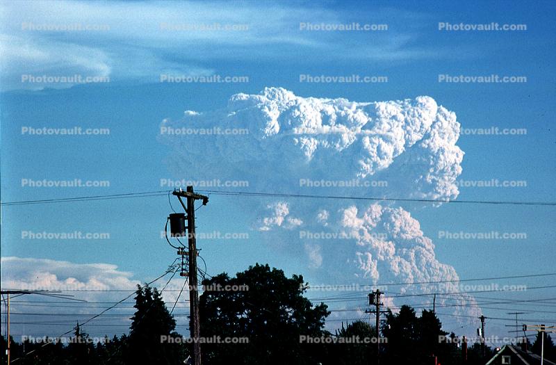 billowing, clouds, ash, eruption, sky, smoke, plume, erupting, exploding, explosion, Mount Saint Helens erupts, Geothermal Feature
