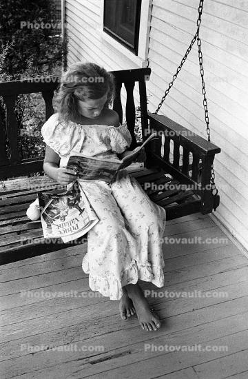Girl Reading, Swinging Chair, Seat, 1950s