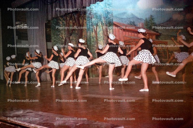 Navy Hats, Women, Mini Skirts, Dancing, Women Dancing on Stage, Tutu, 1950s