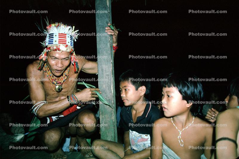 Native, Costume, Audience, Siberut, West Sumatra, Mentawai Islands, Indonesia, Spectators