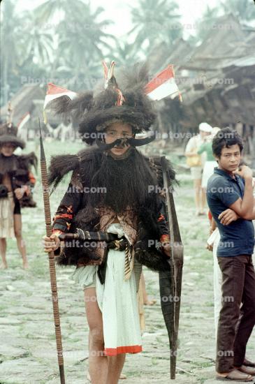 War Dance, Ethnic Costume, natives, Nias, Sumatra, Indonesia