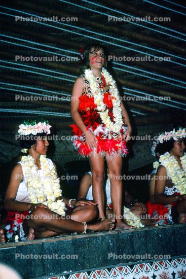 Traditional Dance, Western Samoa, ethnic costume, August 1977, 1970s