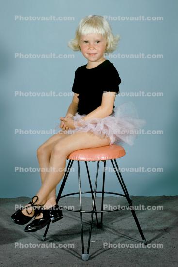 Ballerina Girl, tutu, cute, funny, pink, 1950s