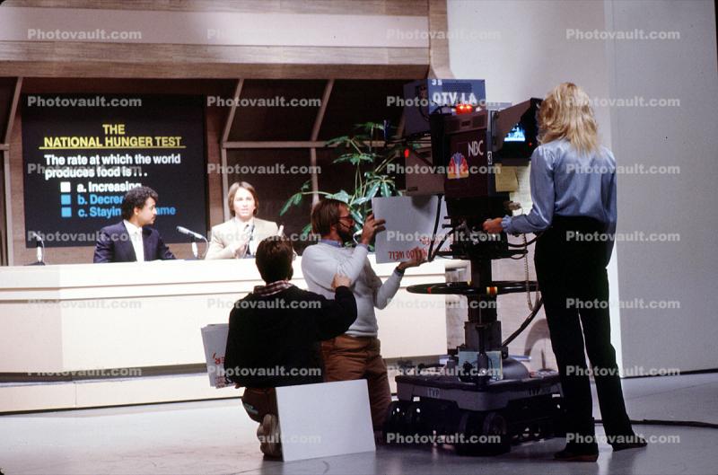 John Ritter at EHN Telethon, Sound Stage, Television Video Camera, End Hunger Network, 9 April 1983