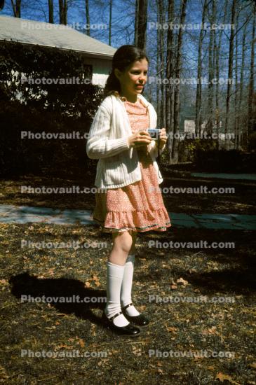 Tween Girl with Camera, 1950s