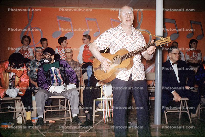 Guitar, Man Singing, Clown, June 1960, 1960s