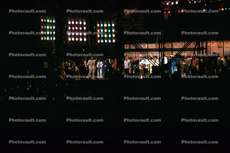 Live Aid, Philadelphia, JFK Stadium, Finale, night, nighttime, 1985