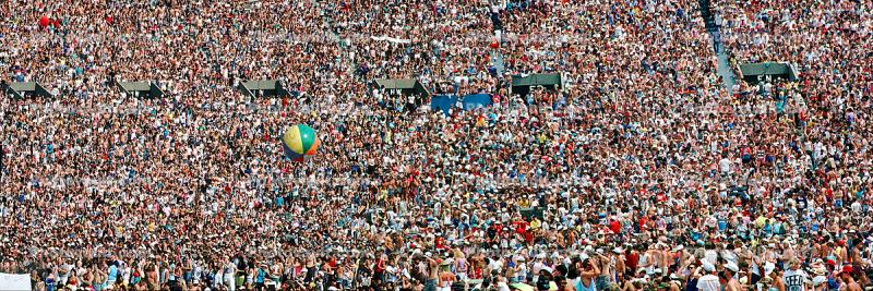 Panorama, Audience, People, Crowds, JFK Stadium, Live Aid Benefit Concert, 1985, Philadelphia, Spectators