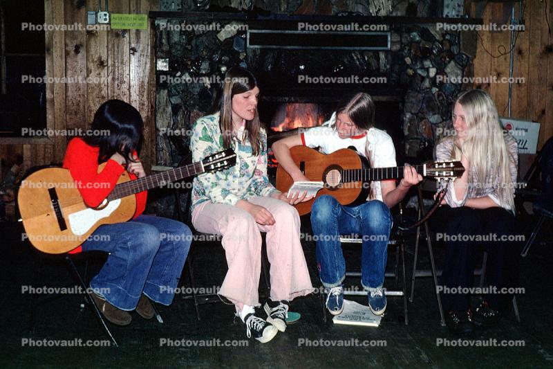 Guitar, Teenagers, Girls, Boy, Mod, 1970s