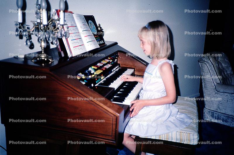 Electric Organ, Girl, keyboard, 1970s