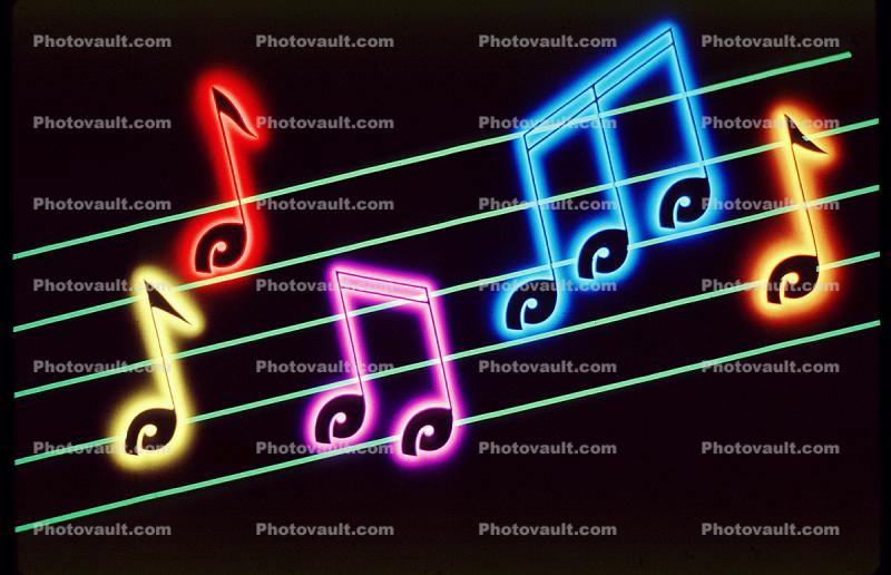 Musical Notes, Colorful, Treble Clef