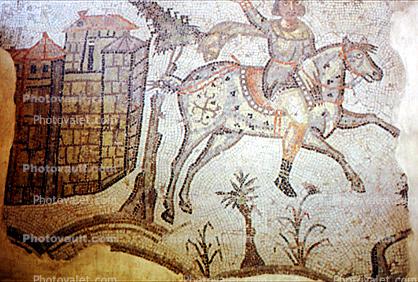 Hunting Scenes from Carthage, around AD 500, tile, tilework