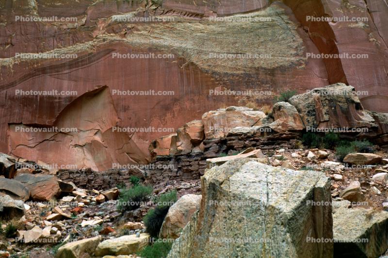 Petroglyphs, cliffs, rock, stone, Capitol Reef National Monument