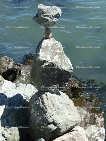 Rocks, stones, mounds, Piles, Stack, Nature, Balance, Waterfront, Sausalito, Cairn