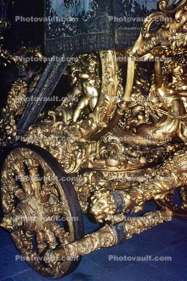 Ornate Cart, gilded gold, opulant