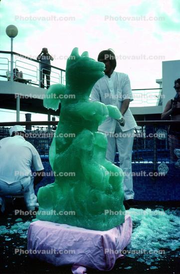 Green Ice sculpture on a ship