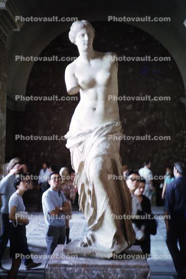 Venus de Milo, Aphrodite, ancient Greek statue, Greek goddess of love and beauty, marble sculpture, Louvre Museum