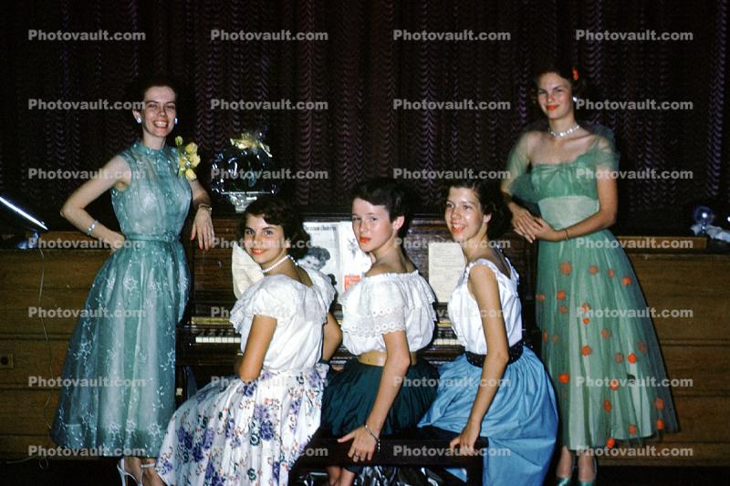 Women on Stage, Singers, Piano, 1950s