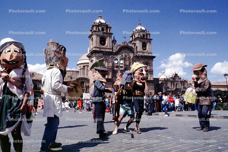 Church, goblins, masks, cathedral, Mexico
