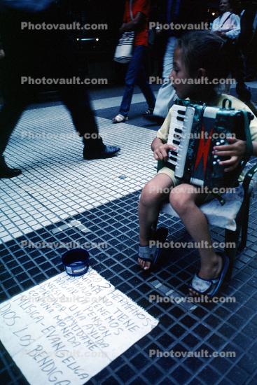 Little Girl playing Accordion, Buenos Aires, Argentina