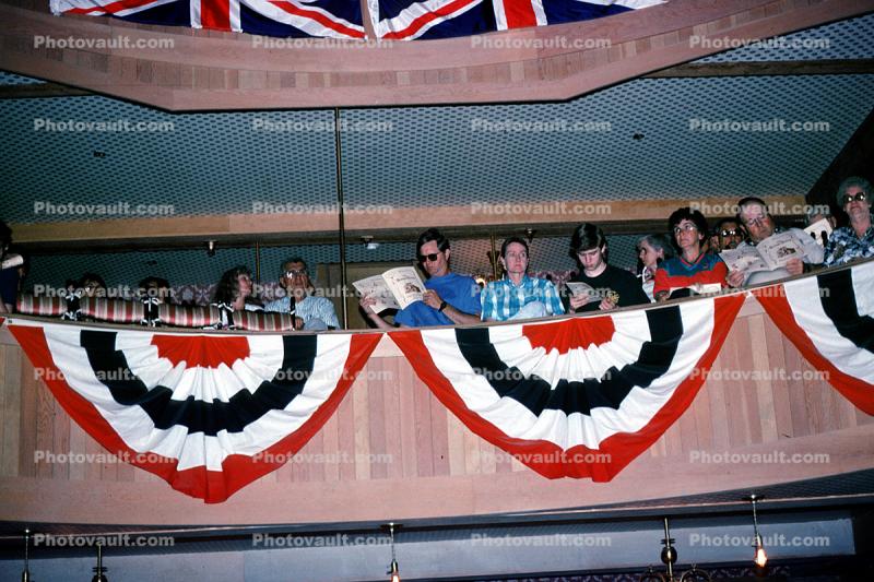 grandstand, flags, balcony