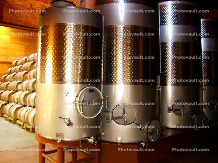 Peju Winery, Metal, Aluminum Barrels, Fermenting Tanks