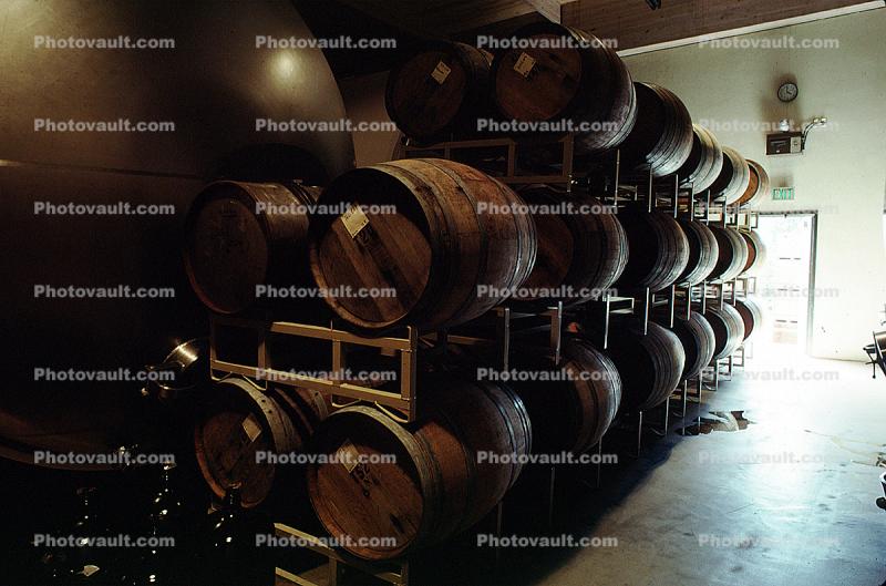 Oak Barrels, wine cellar, Fermenting Tanks