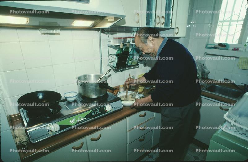 Man, Male, Cooking, Kitchen, Beijing, China, Chinese, Asian, Asia