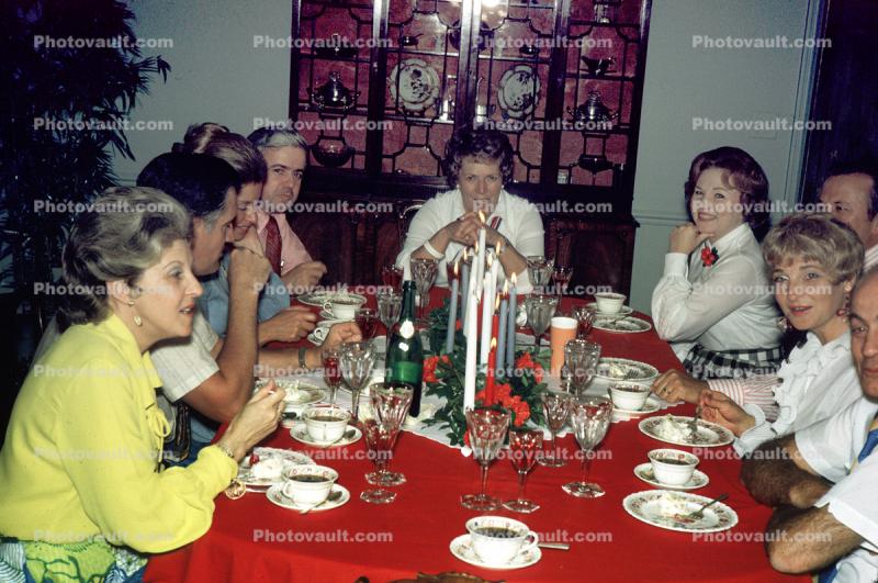 Dinner Party, Woman, plates, formal, 1960s