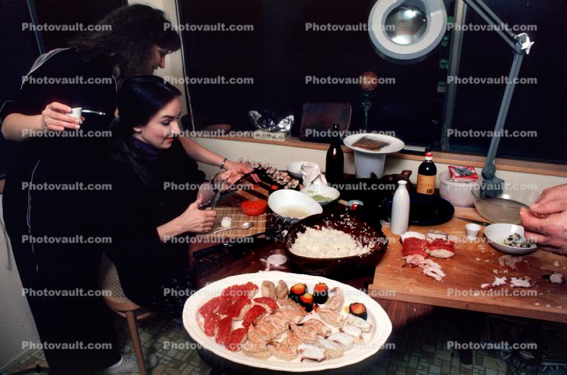 Sushi, Raw Fish, Plates