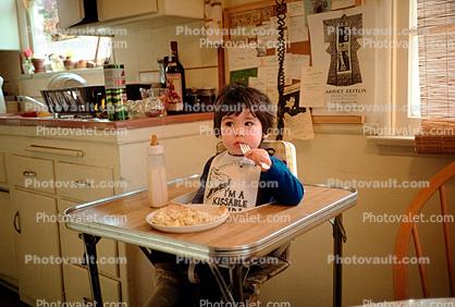 toddler eating, bottle, boy, 1970s