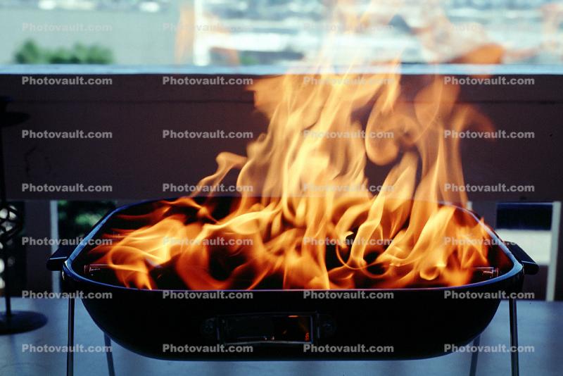 BBQ, Barbecue in Flames, Cooking