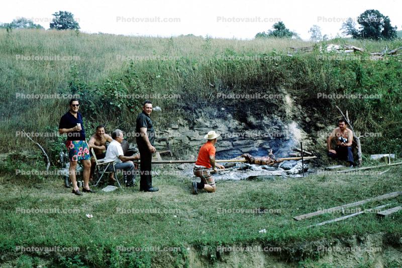 BBQ, Barbecue, Pig Roast, 1960s