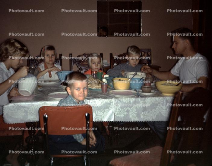 Family Dinner, plates, 1950s