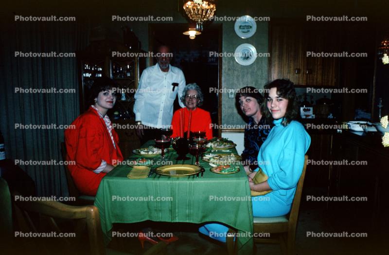 Dinner Table, people, 1950s