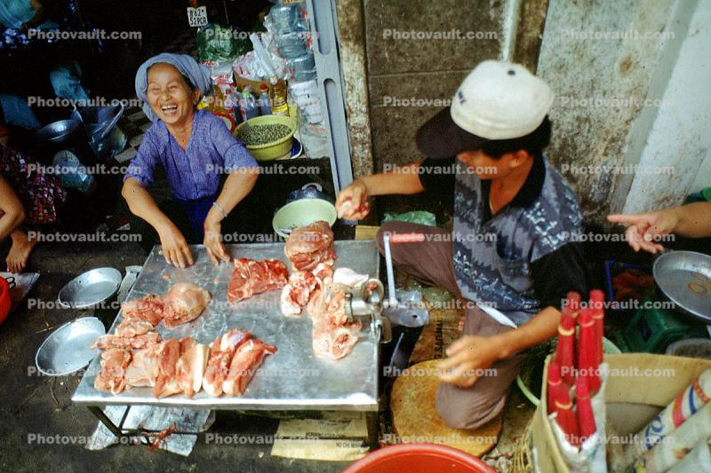 Red Meat, Woman, Smiles, Man, Saigon, Vietnam