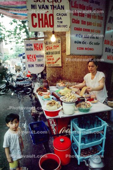 Woman, Boy, Market, Saigon, Vietnam