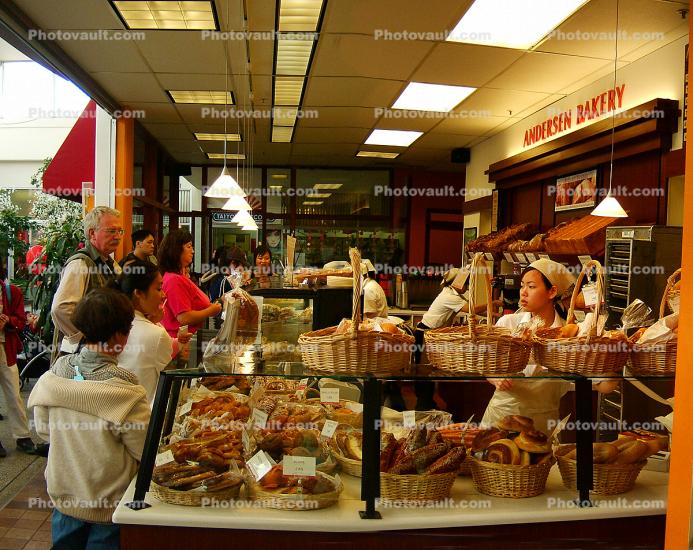 Bread, Bakery, baked goods, display