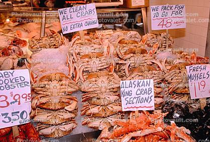 Alaskan King Crab, Farmers Market, steamed, seafood, shellfish