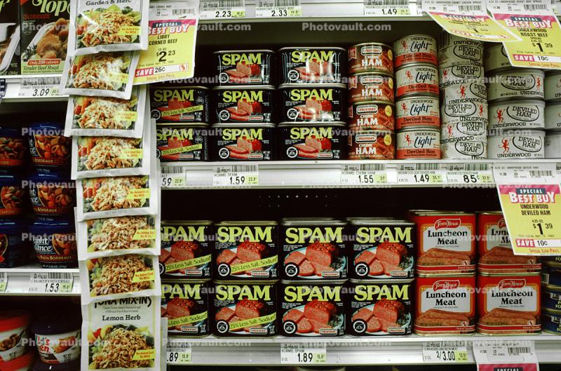 Spam in a Can, meat, Grocery Aisle, Supermarket, Supermarket Aisles