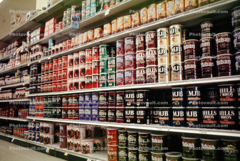 Canned Coffee Shelves, racks, Supermarket