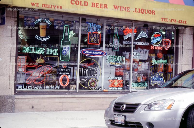 Cold Beer, Liquor Store, Neon Signs