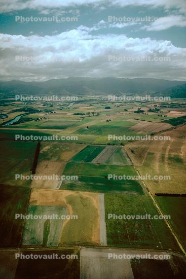 Fields, Valley, Mountain, clouds