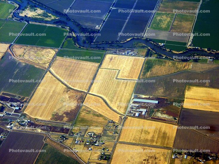 Aqueduct, Central California, Fields, patchwork, checkerboard patterns, farmfields