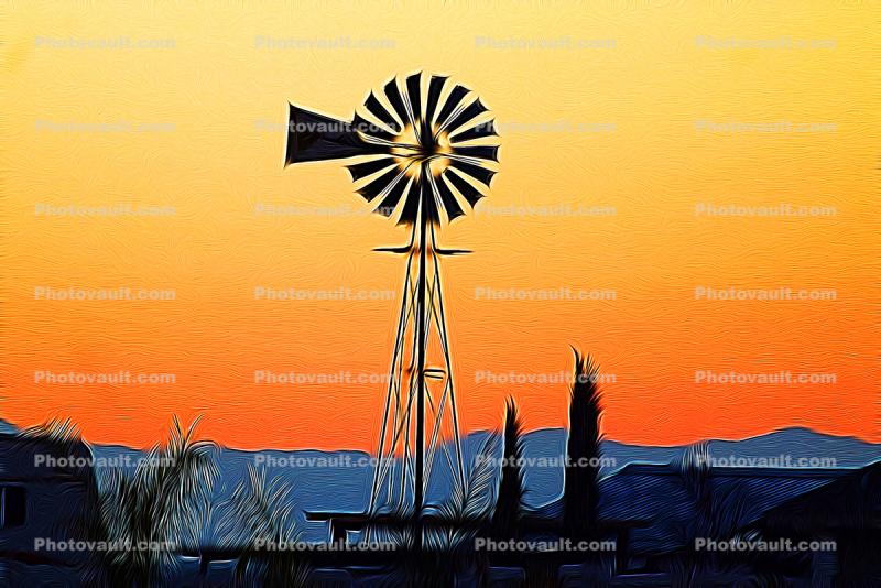 Eclipse Wind Mill, Mendota, Paintography