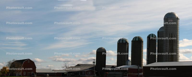 Silo, Barn, Dairy, Atwater Farms Homestead, Panorama