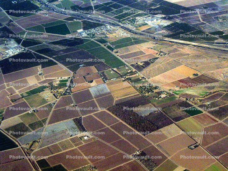 Aqueduct, Central Valley, California, Fields, patchwork, checkerboard patterns, farmfields