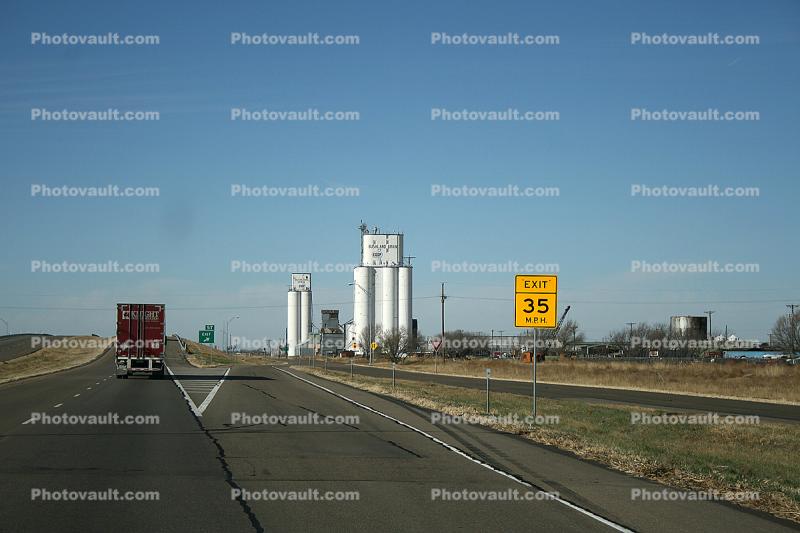Truck, Route-66, truck, exit, Silo, Co-op, Amarillo, Texas