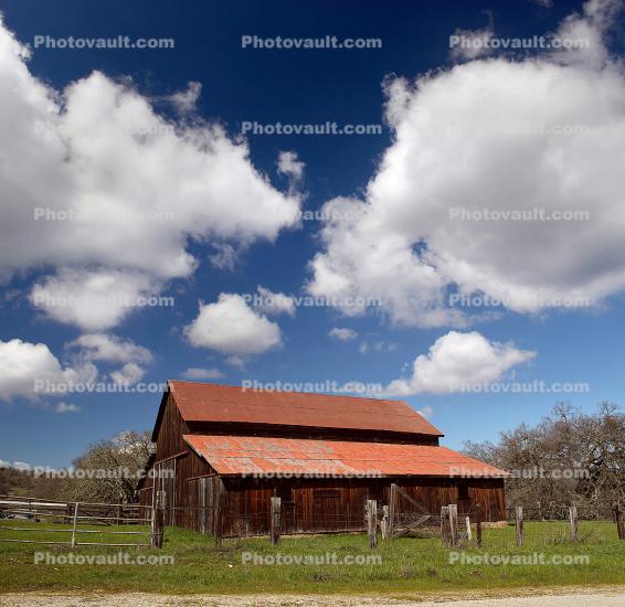 Red Barn, Clouds, Paso Robles