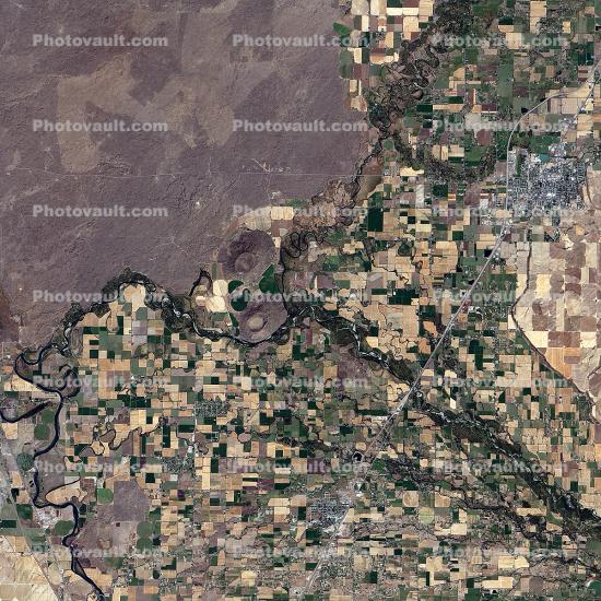 Menan Buttes, Snake River Plain, Idaho, patchwork, checkerboard patterns, farmfields